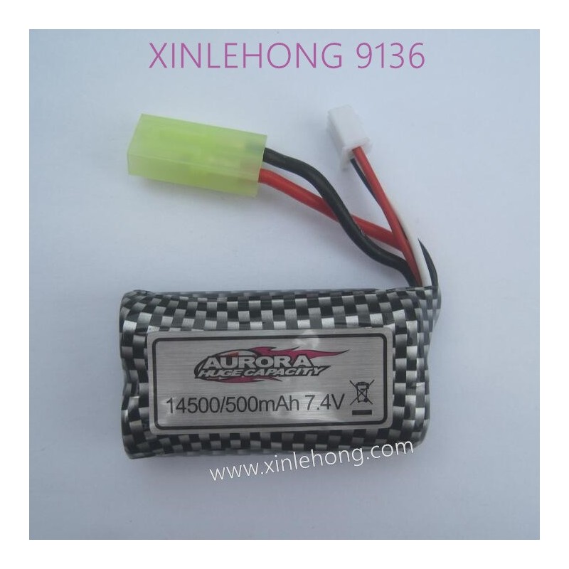 30-DJ02-xinlehong-9136-parts-Battery-7.4V-500mAh-Green-Plug