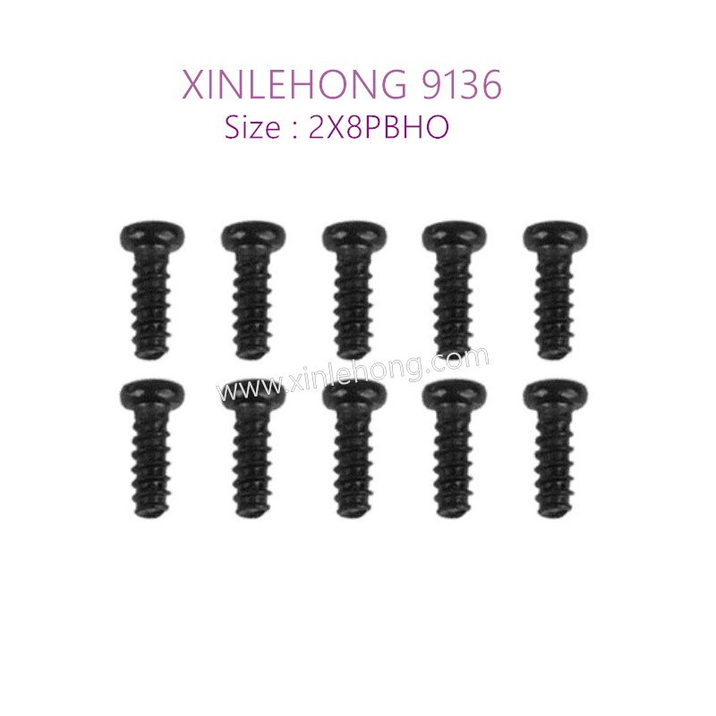 48-xinlehong-9136-parts-Round-Headed-Screw-2X8PBHO-30-LS01-10PCS