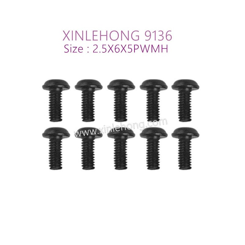 54-xinlehong-9136-parts-Round-Headed-Screw-2.5X6X5PWMHO-15-LS14-10PCS
