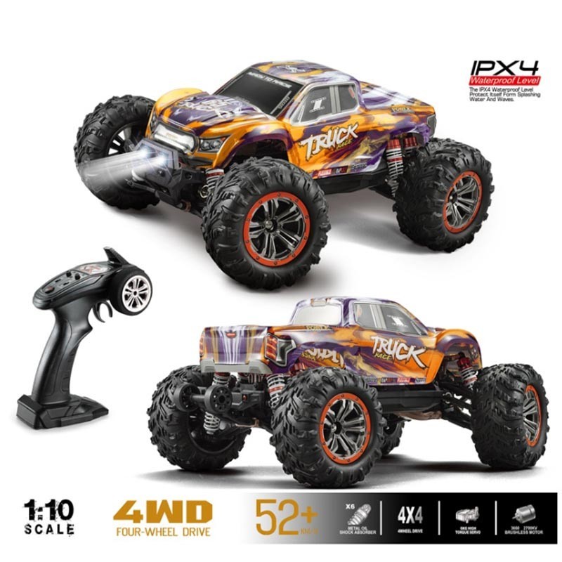 XINLEHONG TOYS Q601 New 1/10 Bigfoot 4WD Brushless Motor Off-Road Truck orange-1